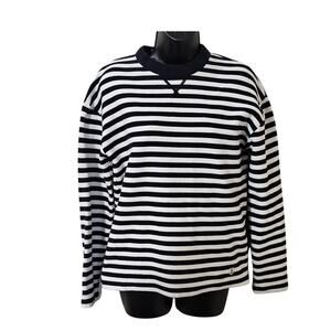 Armor Lux XSmall Blue and White Striped Long Sleeve Top